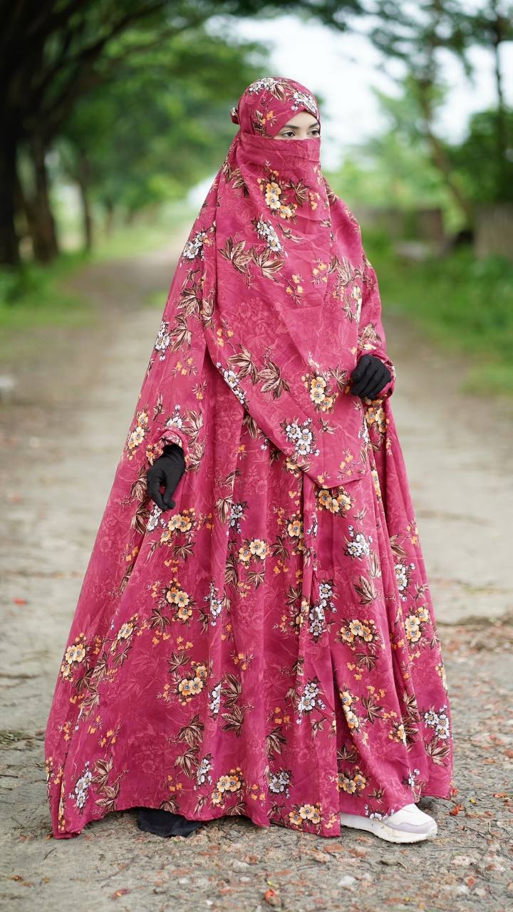 স্টাইলিশ এবং পরিপূর্ণ পর্দার জন্য সফট লিলেন ফেব্রিকের নিকাব খিমার।