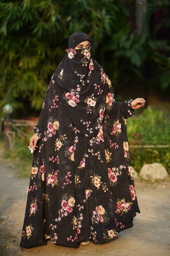 স্টাইলিশ এবং পরিপূর্ণ পর্দার জন্য সফট লিলেন ফেব্রিকের নিকাব খিমার।